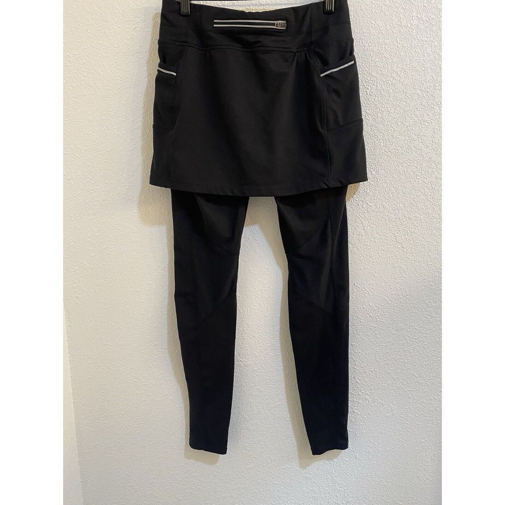 Athleta Women's Small 2 in 1 Black‎ Yoga Skirt Leggings